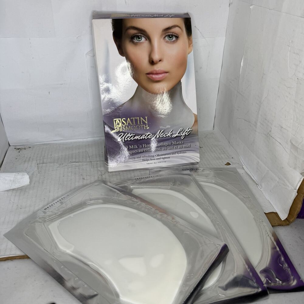 Satin Smooth Ultimate Collagen Neck Lift Masks Made 02/17/2011 New And Sealed